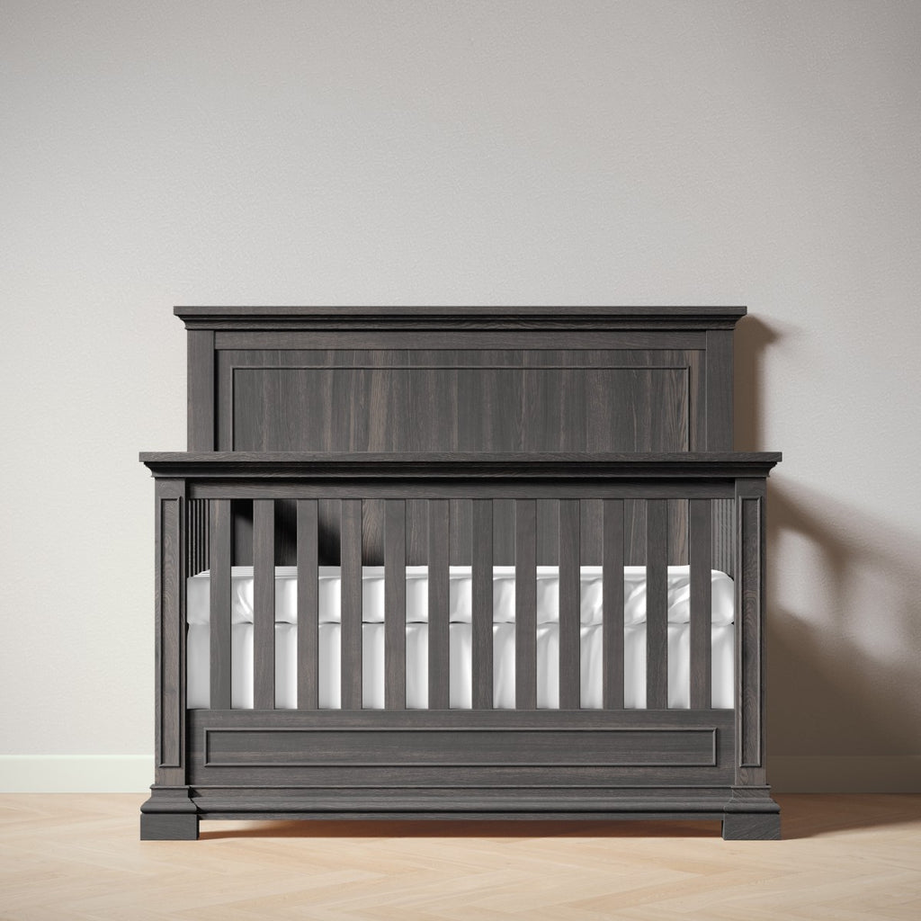 AT LAST & CO ヘビーフランネルシャル Jackson Convertible Crib | Solid Wood 5 in 1 Design | Greenguard