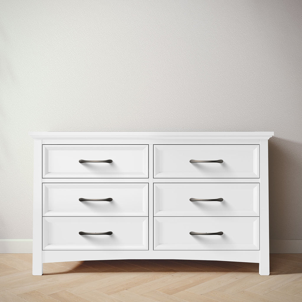 standing dresser Wlive 6 Drawer Dresser Retro Chest of Drawers with Metal Handle Double Wood Dresser for Bedroom Living Room Large Storage Cabinet main image 0